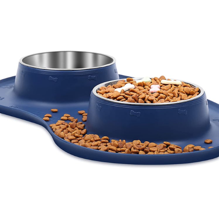 VIVAGLORY Double Stainless Steel Dog Bowl 