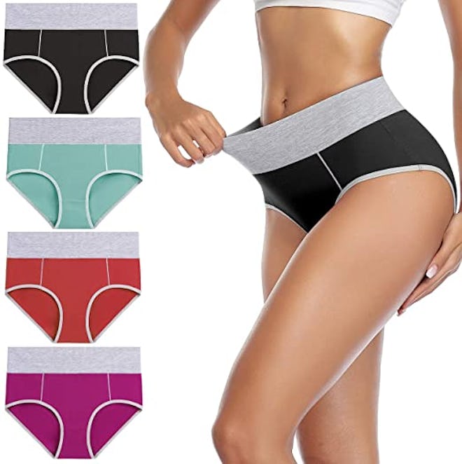 Cotton Underwear High Waist Stretch Briefs