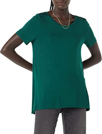 Relaxed-Fit Short-Sleeve Scoopneck Swing Tee