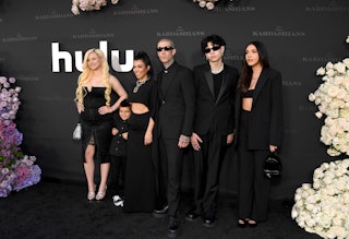 Kourtney Kardashian and family attend the Los Angeles premiere of Hulu's new show 'The Kardashians' ...