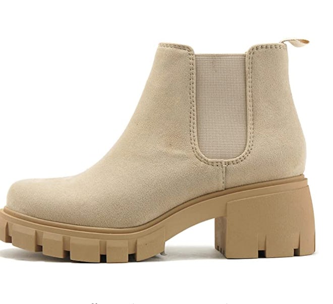 Soda Lug Sole Mid Heel Chelsea Boot