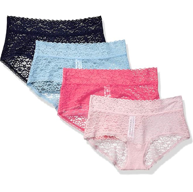 Amazon Essentials Lace Stretch Hipster Underwear (4-Pack)