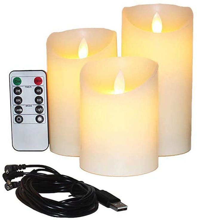 best flameless candles rechargeable pillars
