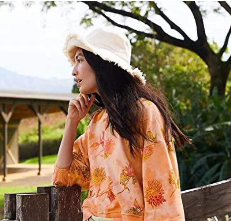 boderier Wide Brim Bucket Hat