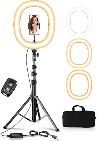 This foldable ring light for youtube is convenient for portability.