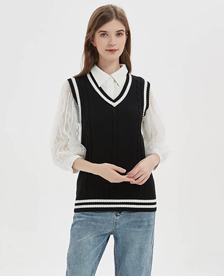 Gihuo  V Neck Sweater Vest