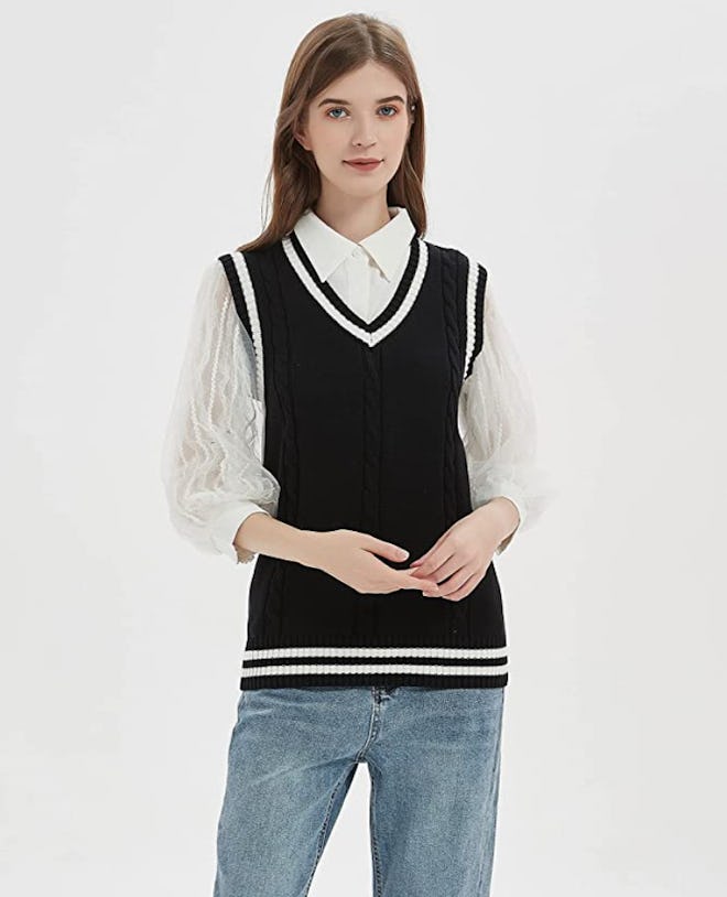 Gihuo V Neck Sweater Vest