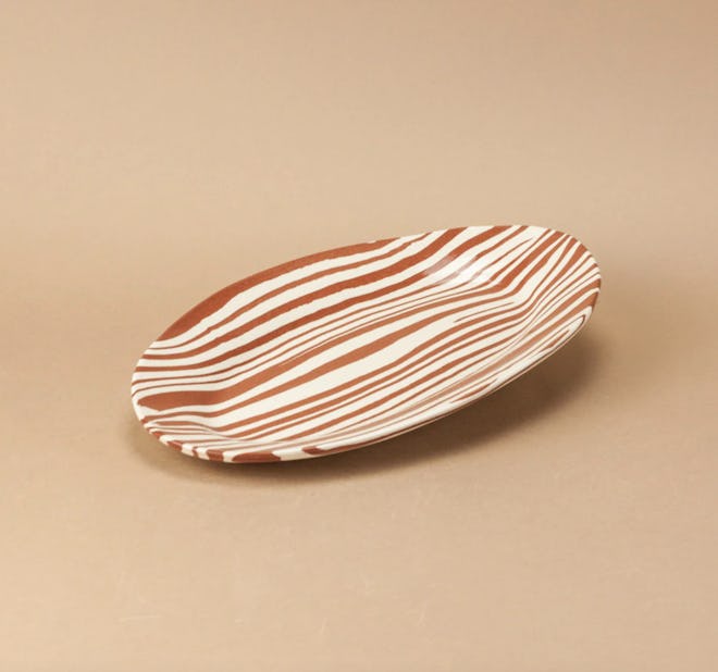 Terracotta & White Marble Small Platter