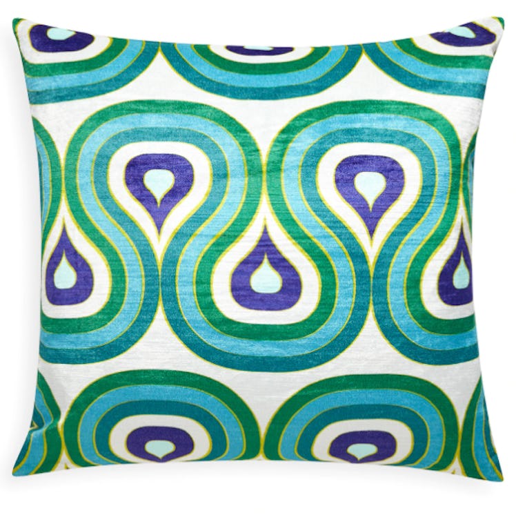 Emerald/Navy Milano Concentric Loops Pillow