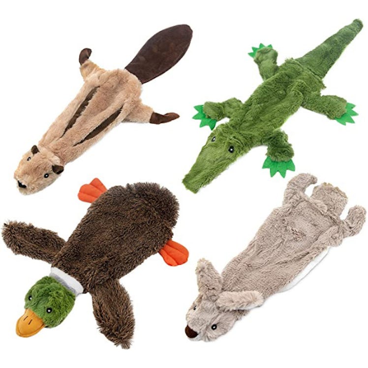 Best Pet Supplies Stuffless Dog Squeaky Toys (4-Pack)
