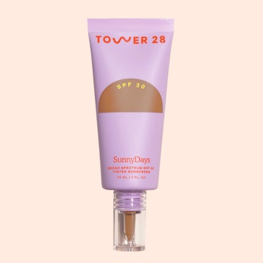 The SunnyDays SPF 30 Tinted Sunscreen Foundation from Tower 28, a nude makeup brand.