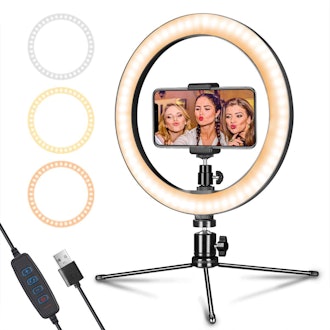 This ring light for youtube is a budget option that's good for beginners.