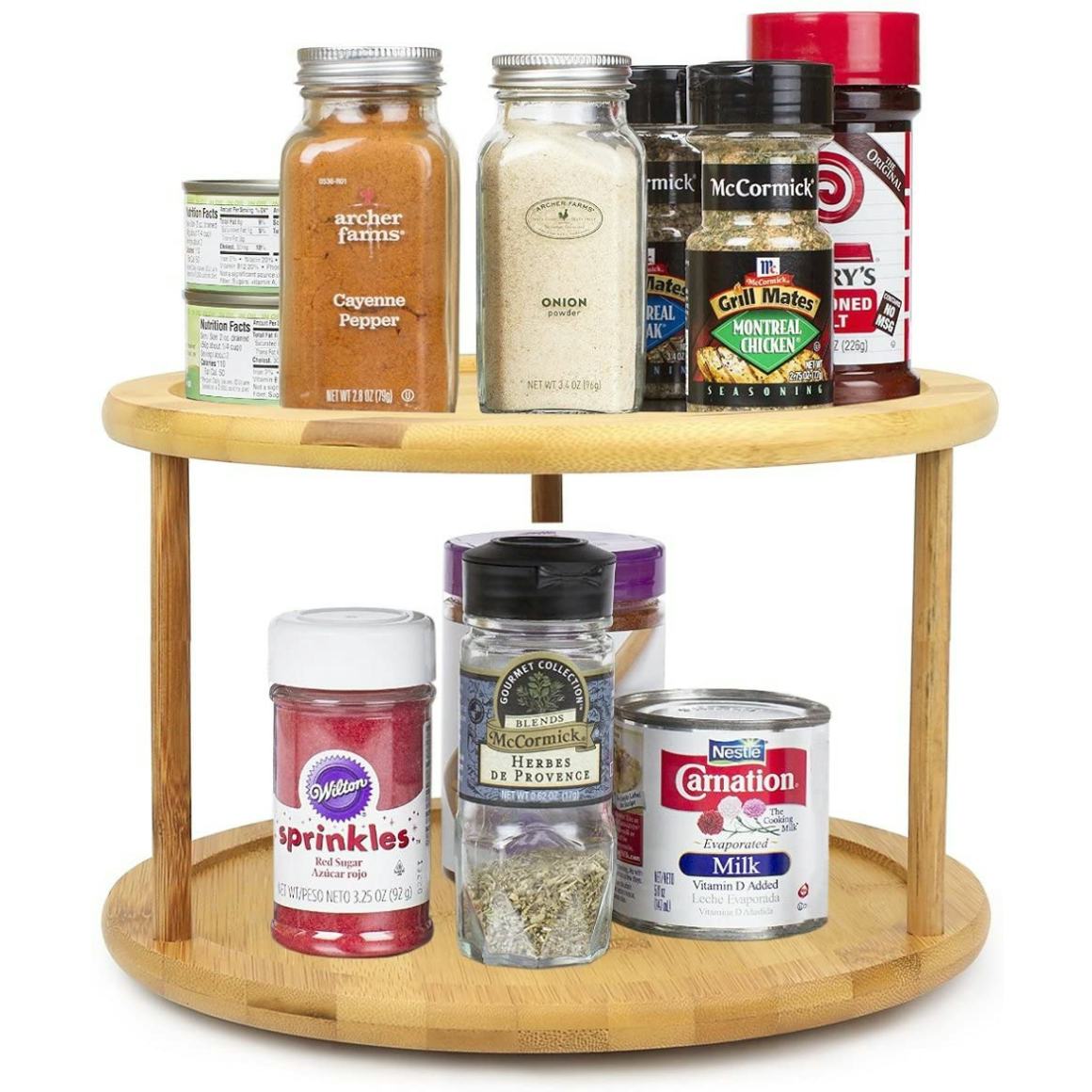 Greenco Bamboo 2-Tier Lazy Susan