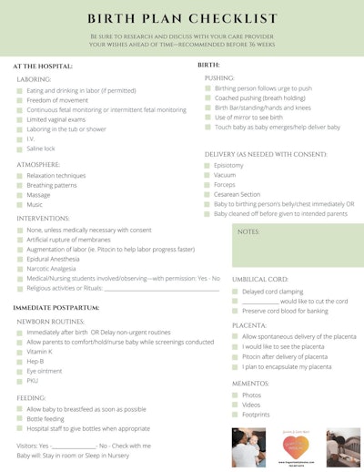 14 Free, Printable Birth Plan Templates For Every Kind Of Delivery 14 free, printable birth plan templates for every kind of delivery