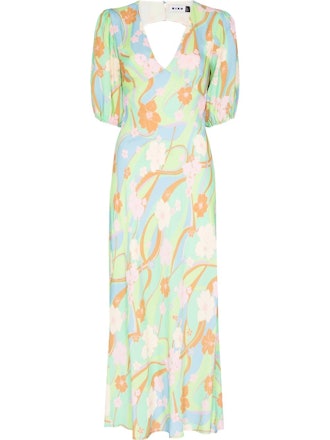 Rixo floral pastel dress may outfit