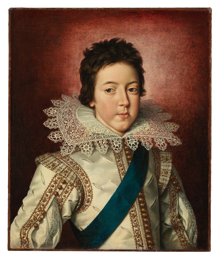 a renaissance era painting of a woman wearing a high ruff collar