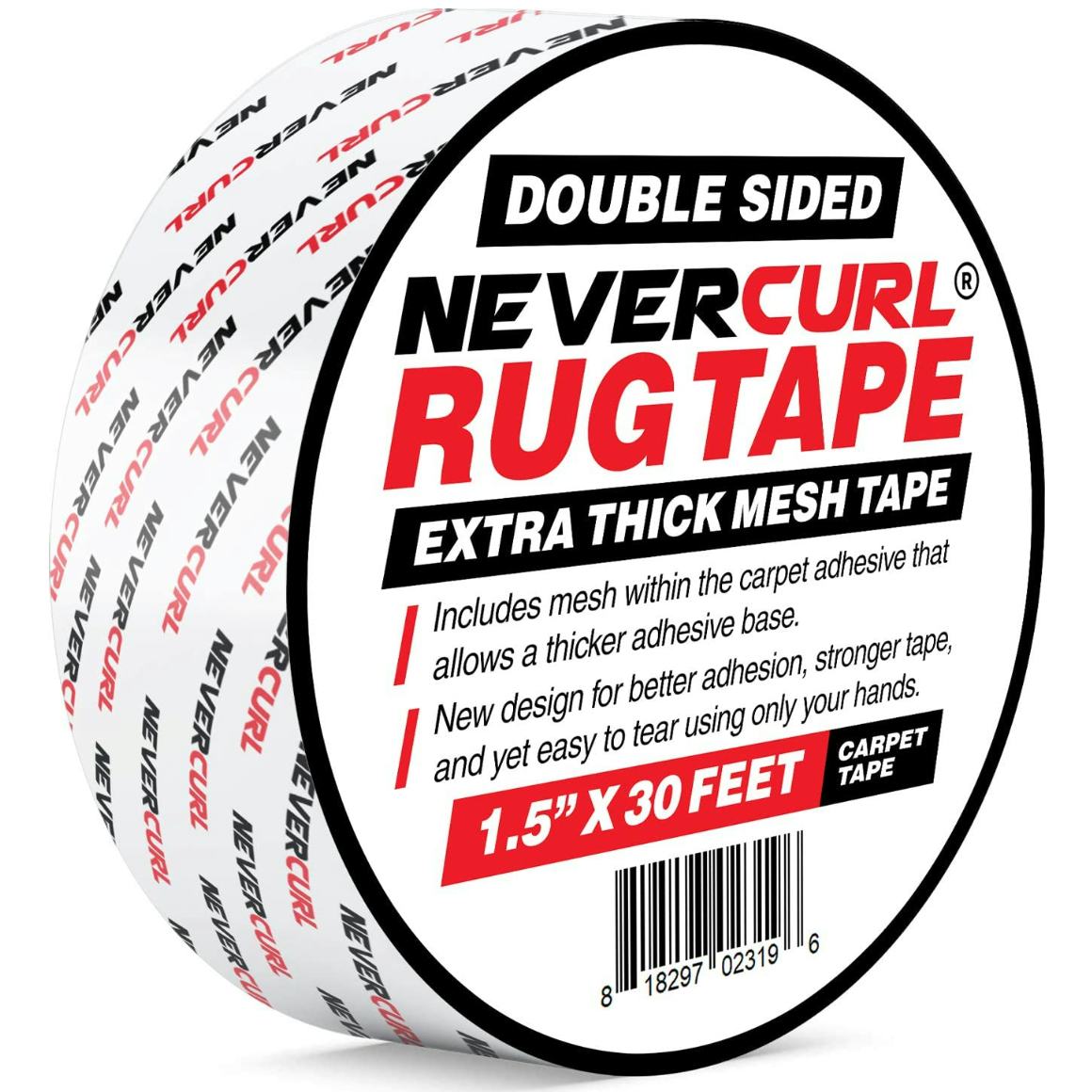 NeverCurl Double Sided Extra Thick Rug Tape