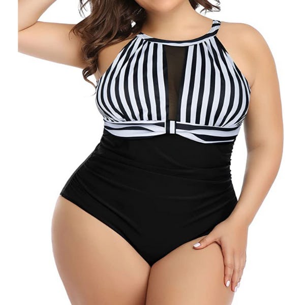 Aqua Eve High Neck One Piece Swimsuit