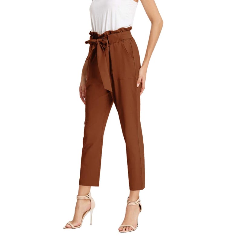 GRACE KARIN Cropped Paper Bag Waist Pants