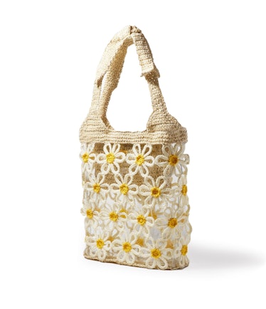Natural Daisy Crochet Bag