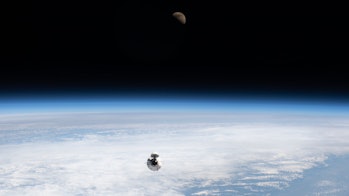 The AX-1 mission heading toward the International Space Station at the start of their mission.