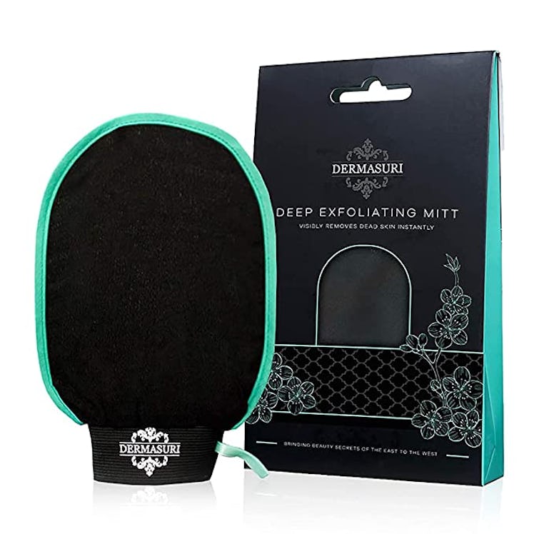 Dermasuri Deep Exfoliating Mitt Body Scrub for Soft Skin 