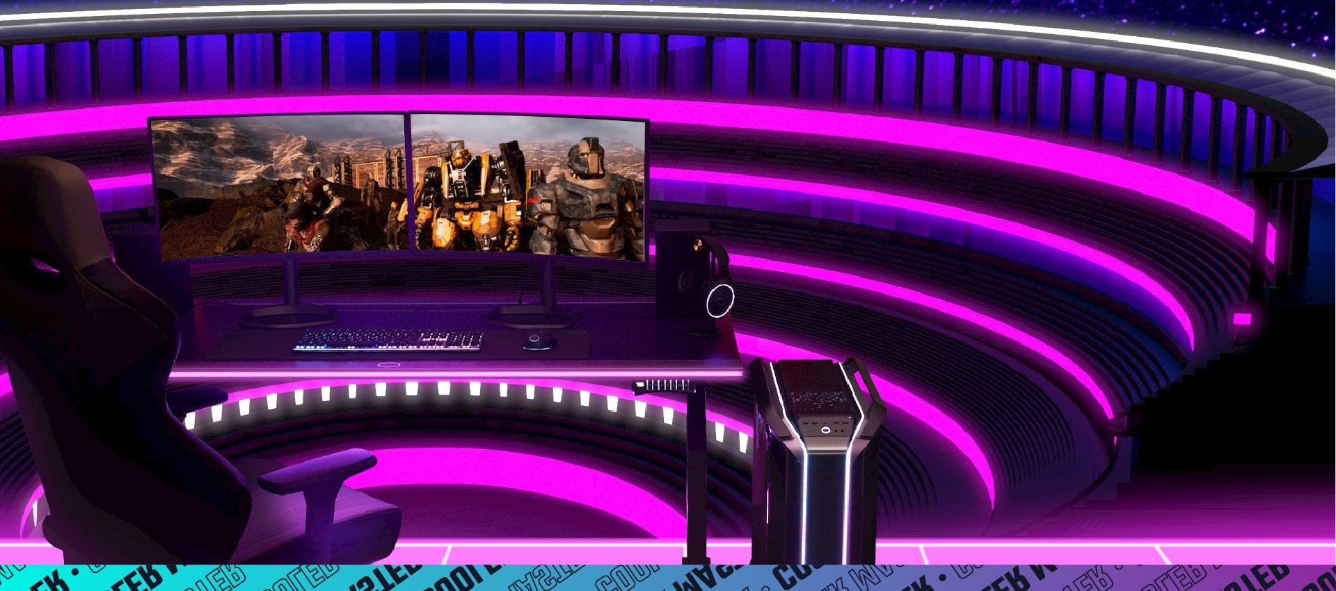 This RGB standing desk upgrades your battlestation and your posture