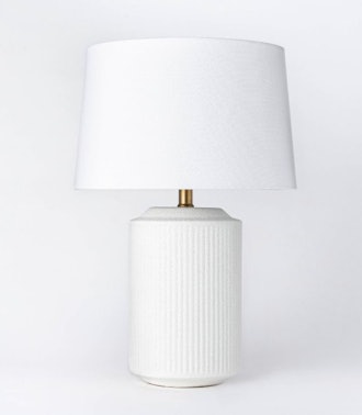 White ceramic table lamp  for a cozy atmosphere and a bright, clean look