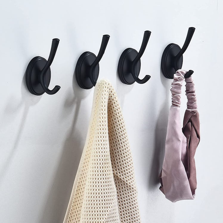 DMYMAT Black Coat Hooks (4-Pack)