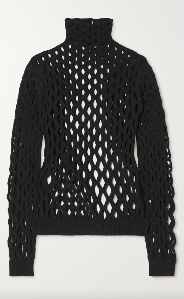 Valentino Cutout Stretch-knit Turtleneck top