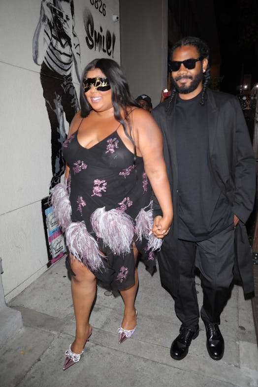 Lizzo arrives with her boyfriend and others to celebrate her 34th birthday at Craig's in West Hollyw...