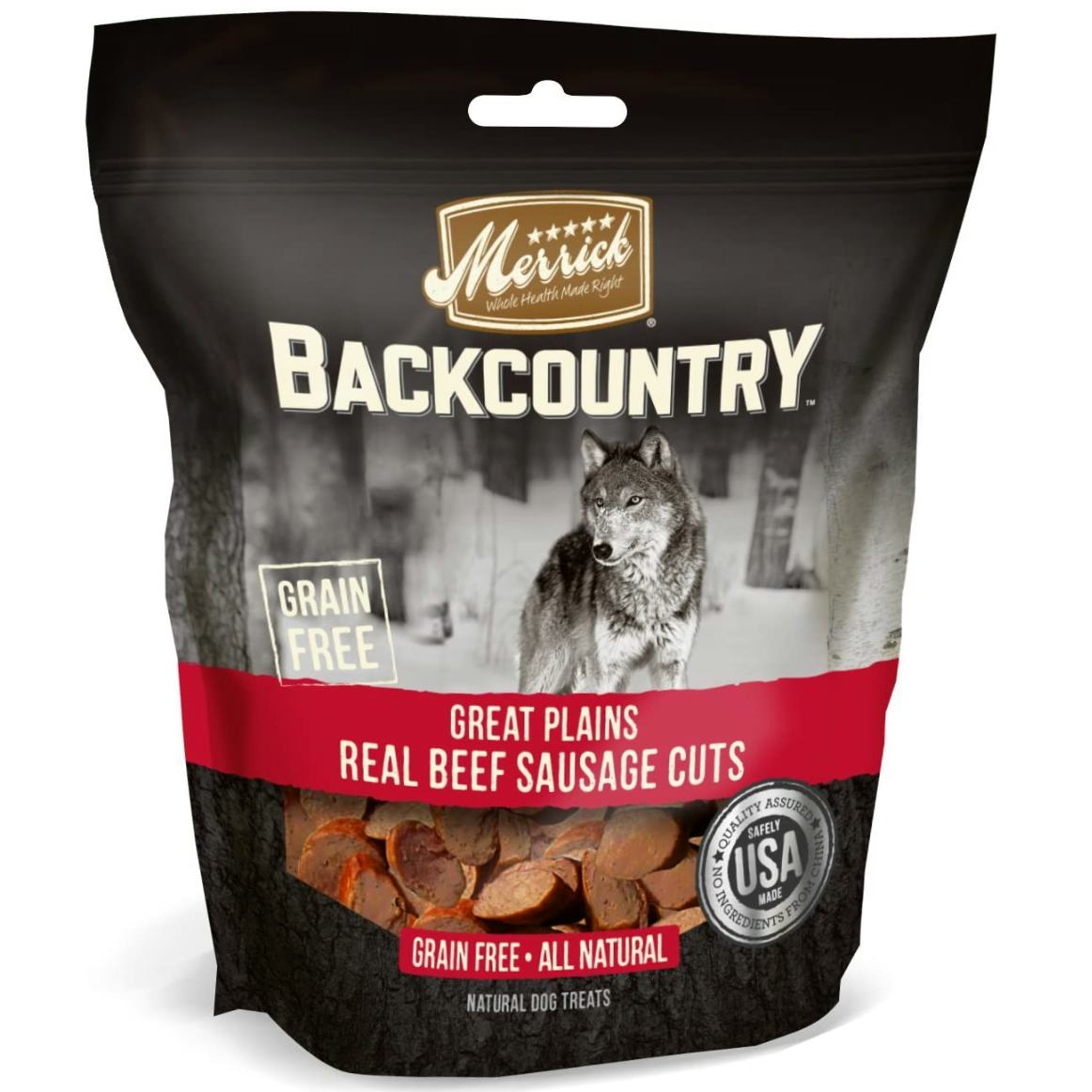 Merrick Backcountry Great Plains Real Beef Sausage Cuts Dog Treats