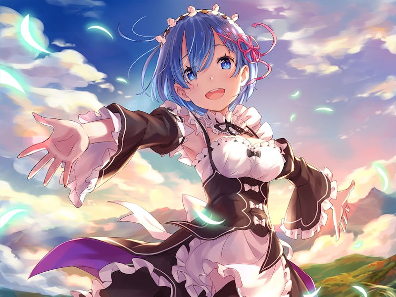 Rem from re:zero - starting life in a maid uniform reaching out