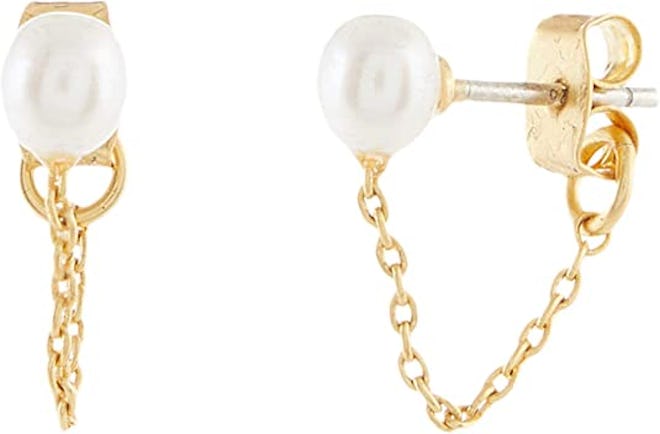 best pearl earrings chain studs
