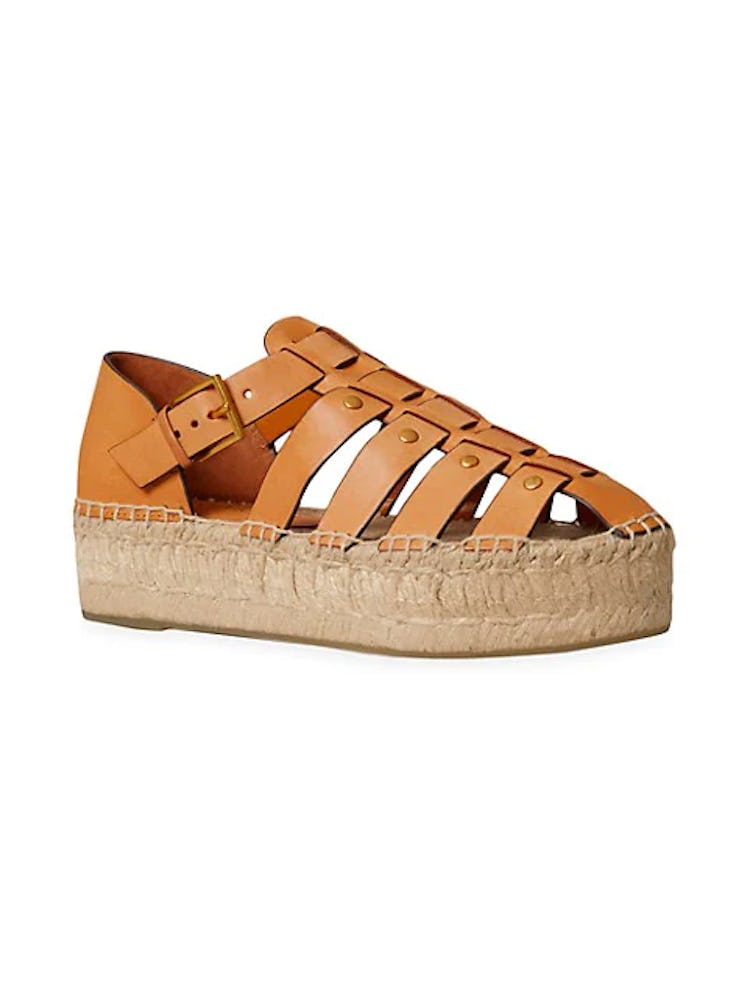 Tory Burch Leather Flatform Fisherman Sandals 