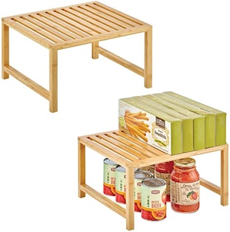 mDesign Natural Bamboo Storage Shelf