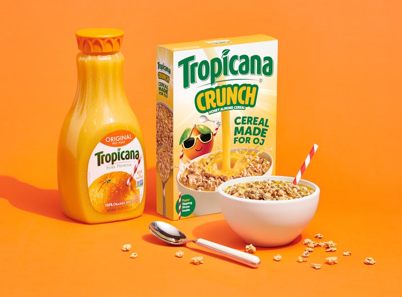 Here's how to get Tropicana Crunch Cereal meant to be eaten with orange juice.