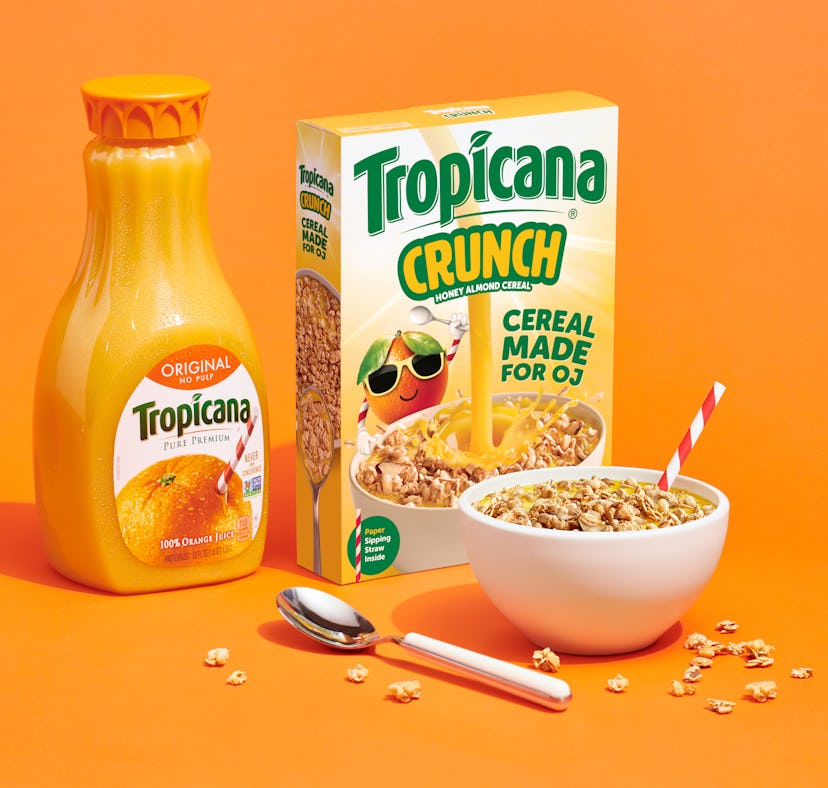 Here's how to get Tropicana Crunch Cereal meant to be eaten with orange juice.