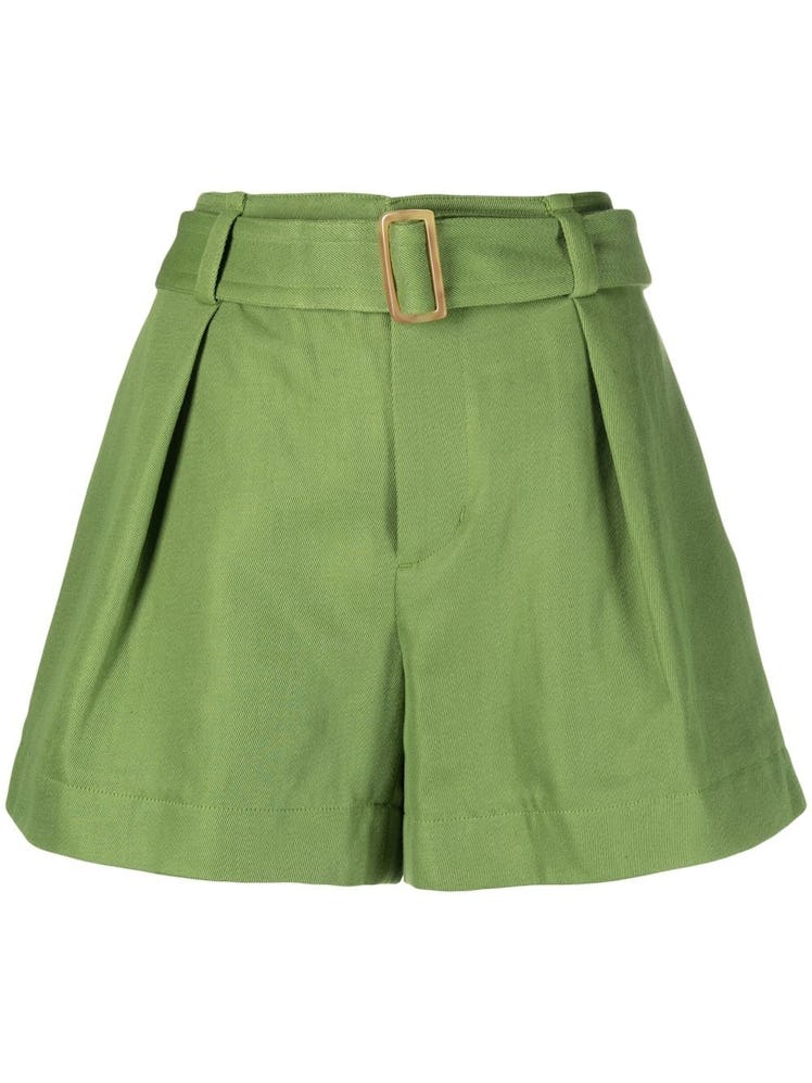 Vince green shorts to wear with flatform sandals