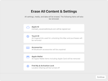 Erase Assistant handles removing all of your private data.