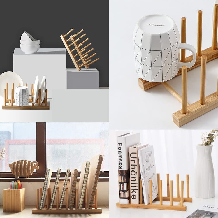 INNERNEED Bamboo Wooden Plate Racks