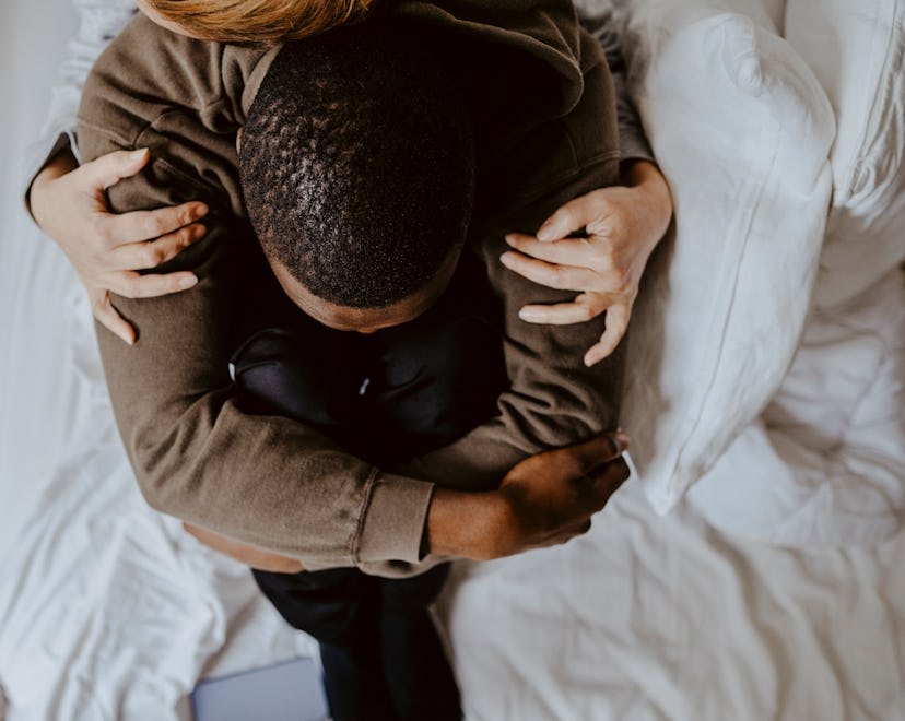 mother hugging son, how to celebrate mother's day when you have a toxic mom