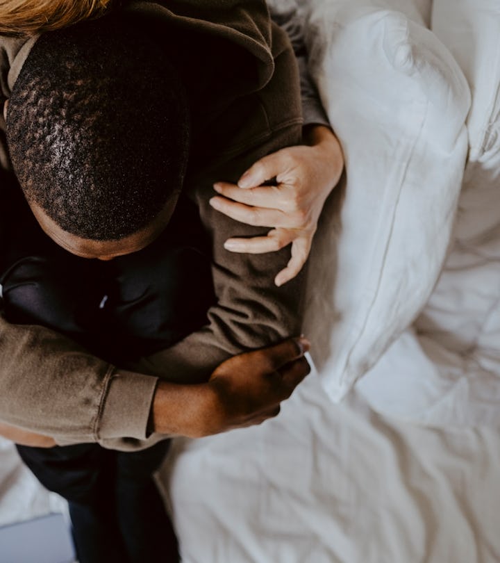 mother hugging son, how to celebrate mother's day when you have a toxic mom