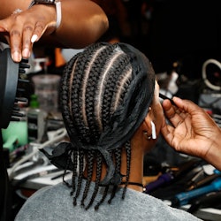 TRESemme backstage cornrows natural hair styling NYFW