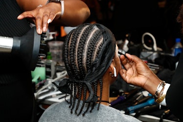 TRESemme backstage cornrows natural hair styling NYFW