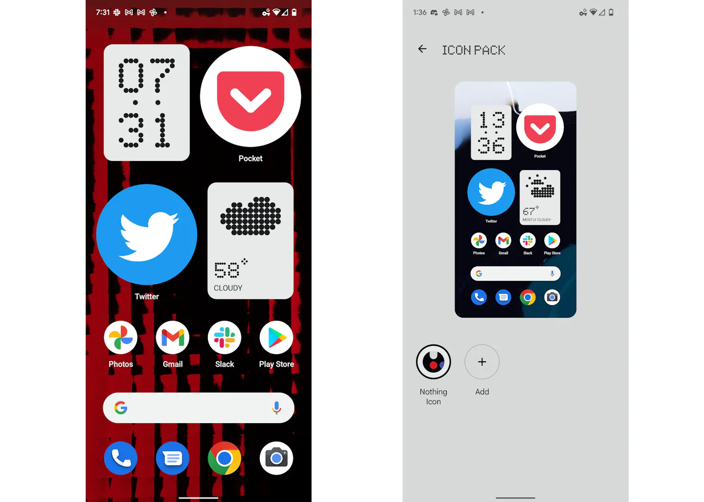 Trying Nothing's Android launcher: There's not much right now