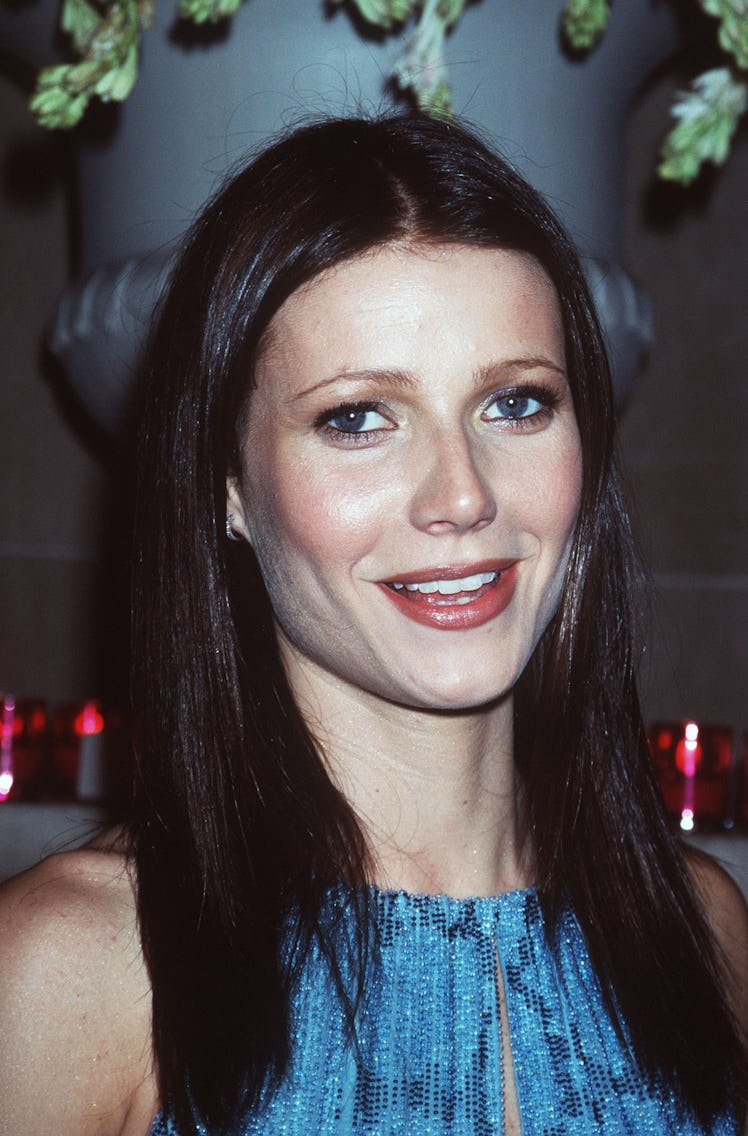 A brunette Gwyneth Paltrow at the 1999 Met Gala