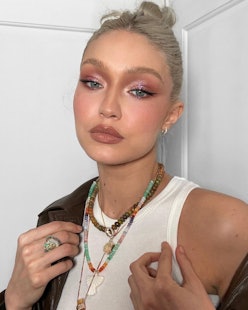 Gigi Hadid pink Patrick Ta makeup