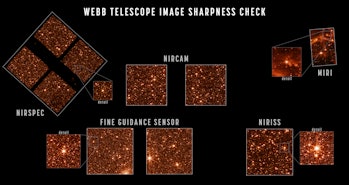 the same starfield broken into five instruments, which each see it slightly differently