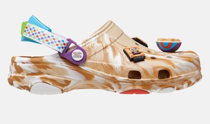 A shoe from Crocs' "Rise N' Style" collection inspired by Cinnamon Toast Crunch.